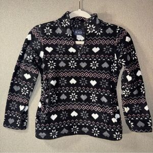 The Children's Place size medium Pink and White quarter zip Fleece